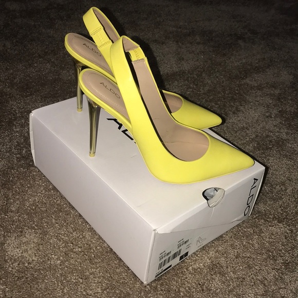 yellow slingback heels